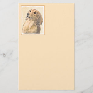 Papelaria Pintura de Dachshund (Longhaired) - Arte de Cão O