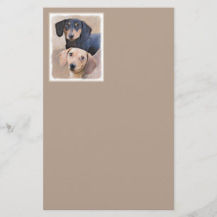 Papelaria Pintura de Dachshund (Suave) - Arte Original de C