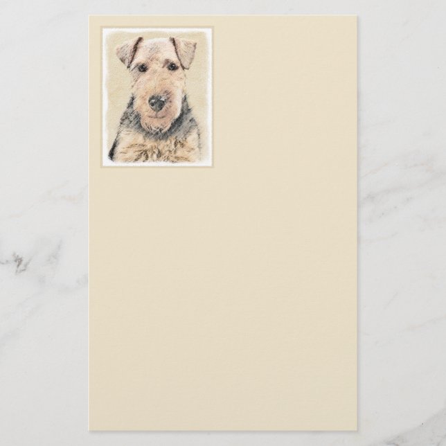 Papelaria Pintura de Welsh Terrier - Arte de Cachorro Origin (Frente)
