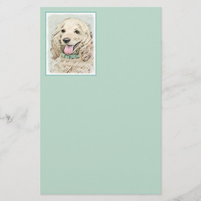Papelaria Pintura do Cocker Spaniel Buff - Arte Original par (Frente)