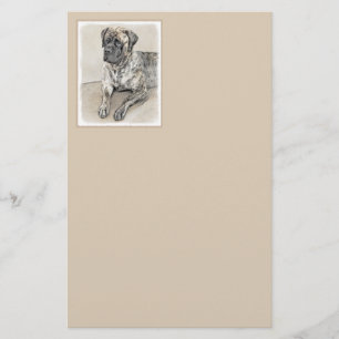 Papelaria Pintura do Mastiff Inglês (Brindle) - Arte Canina