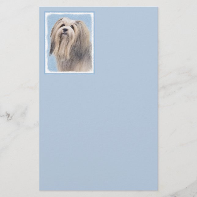 Papelaria Pintura em Havanês (Prata) - Arte Canina Original (Frente)