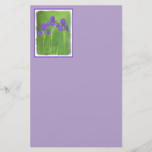 Papelaria Pintura em Íris Roxa - Arte em Flor Original