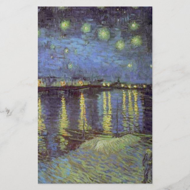 Papelaria Pintura Noite Estrelada de Van Gogh (Frente)