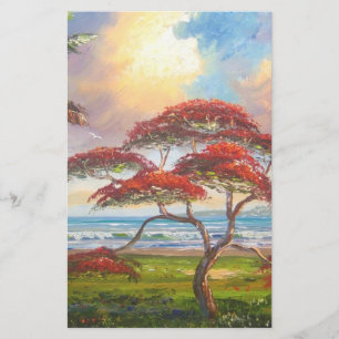 Papelaria Pintura real da árvore de Poinciana