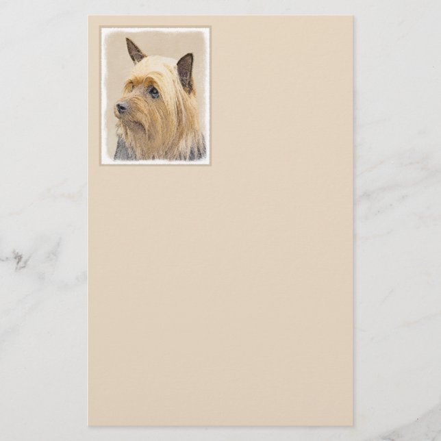 Papelaria Pintura Silky Terrier - Arte Cachorro Original Cac (Frente)