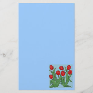 Papelaria Pintura vermelha de Digitas das tulipas