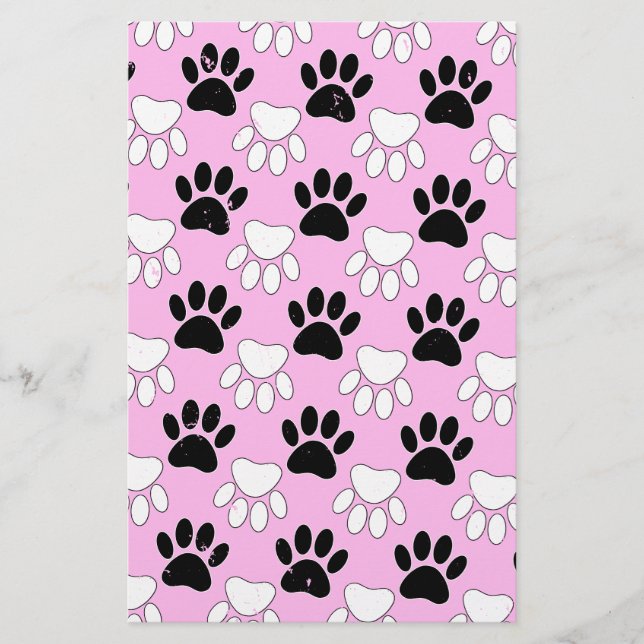 Papelaria Pinturas Pretas E Brancas Distintas Em Fundo Rosa (Frente)