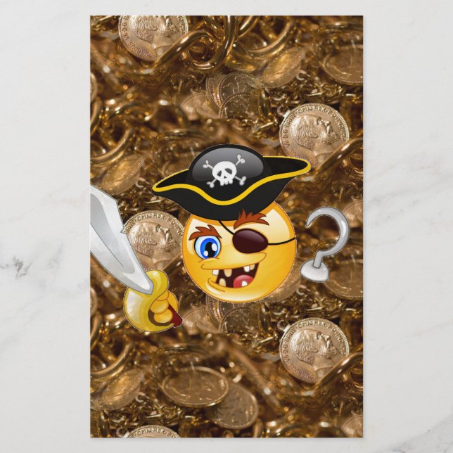 Papelaria pirata do tesouro emoji (Frente)