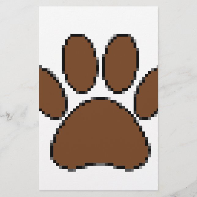 Papelaria Pixel Dog Paw Print (Frente)