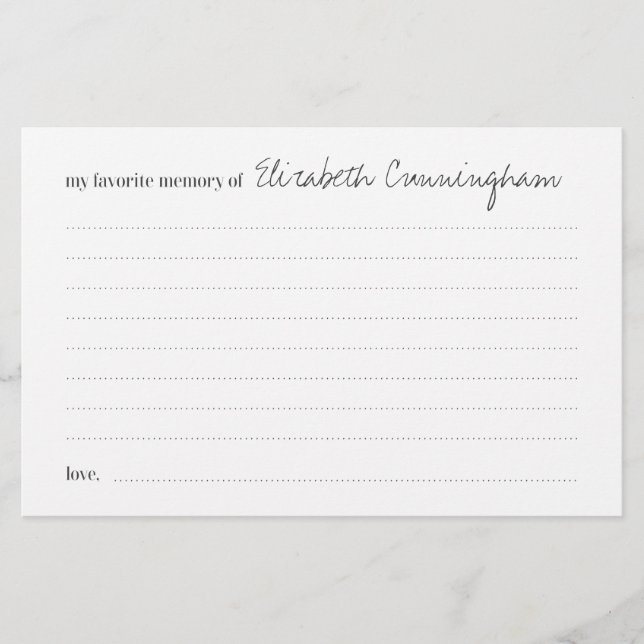 Papelaria Placa de Participação Moderna Funeral de Memória F (Frente)