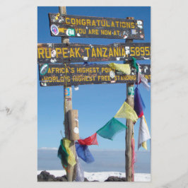 Papelaria Placa indicativa no cume do Kilimanjaro Quênia