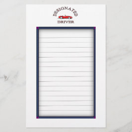 Papelaria Planilhas de Inscrição de Driver Designadas