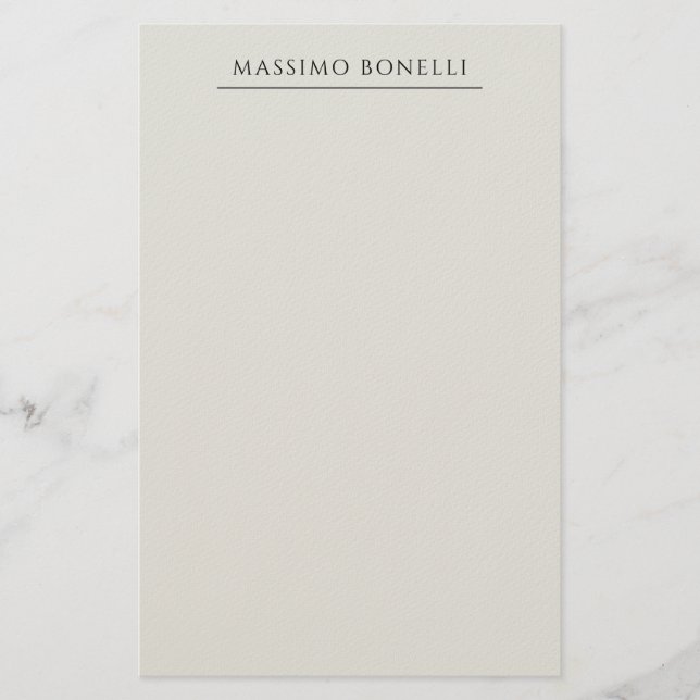 Papelaria Platinum Grey Minimalist Plain Modern Own Name (Frente)