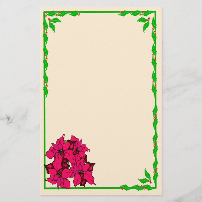 Papelaria Poinsettia Stationery (Frente)
