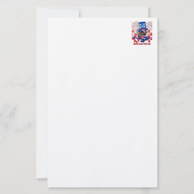 Papelaria Poodle American Patriot Stationery (Frente)