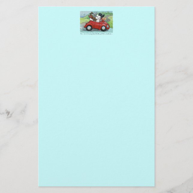 Papelaria Poodles Vintage Convertible Scripture Stationery (Frente)