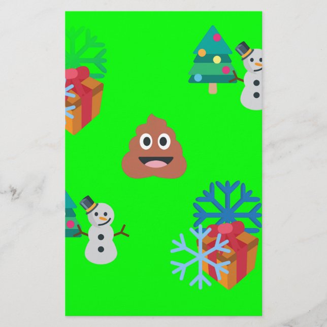Papelaria poop emoji de natal (Frente)