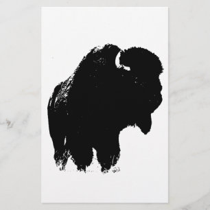 Papelaria Pop Art Buffalo Bison Silhouette