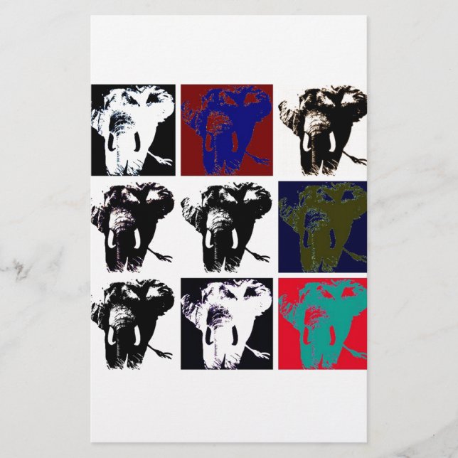 Papelaria Pop Art Elephants (Frente)