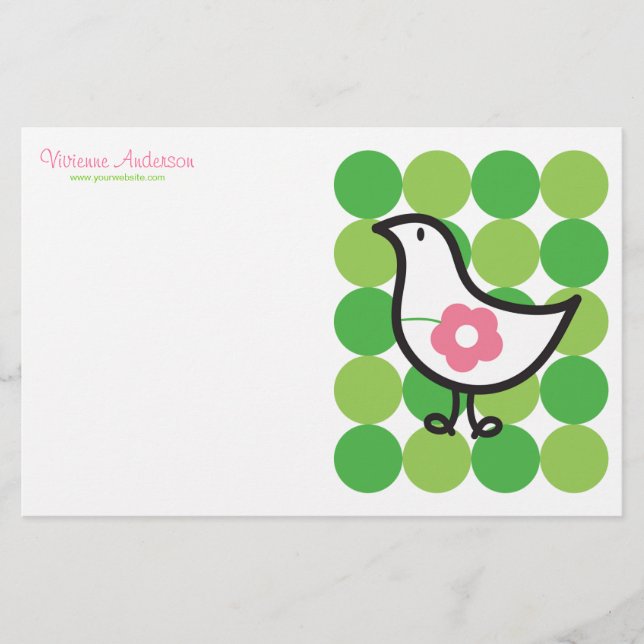 Papelaria Portas brancas de Pintinho de aves de margarida re (Frente)