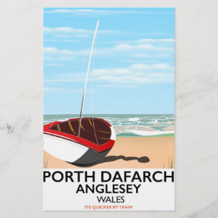 Papelaria Porth Dafarch, Anglesey viagens vintage
