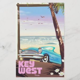 Papelaria poster das viagens vintage de Key West florida