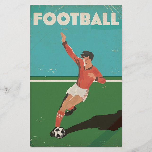 Papelaria Poster de futebol Vintage (Frente)