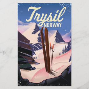 Papelaria poster de viagens de esqui da Noruega