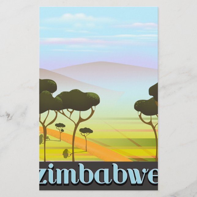 Papelaria Poster de viagens de férias do Zimbábue (Frente)