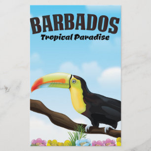 Papelaria Poster de viagens de Paraíso Tropical de Barbados