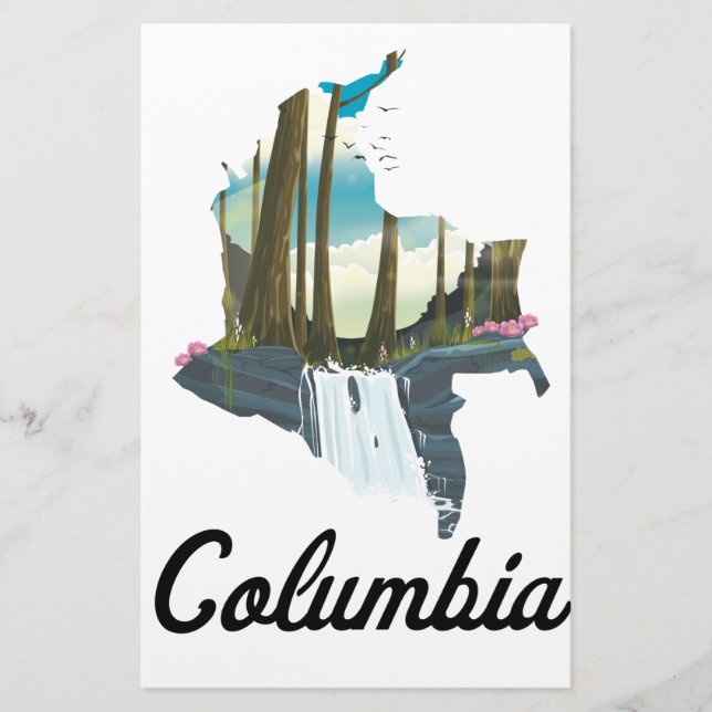 Papelaria Poster de viagens do mapa Colômbia (Frente)