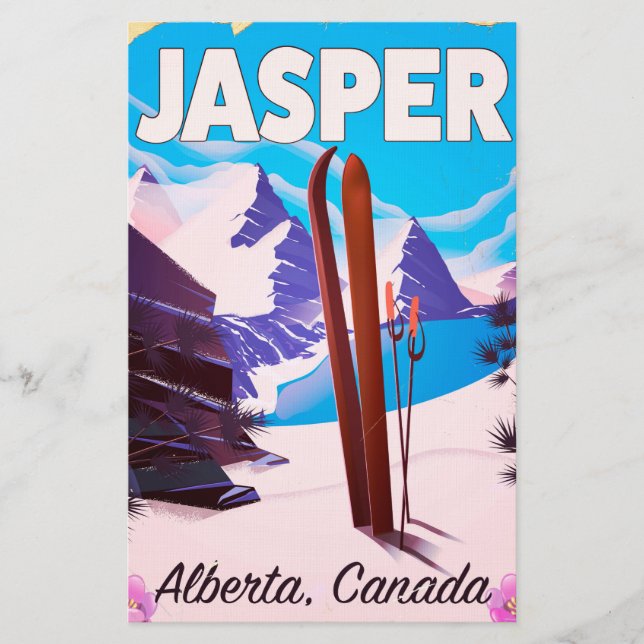 Papelaria Poster de viagens Jasper Alberta Canada (Frente)