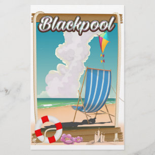 Papelaria poster de viagens litoral de praia de Blackpool
