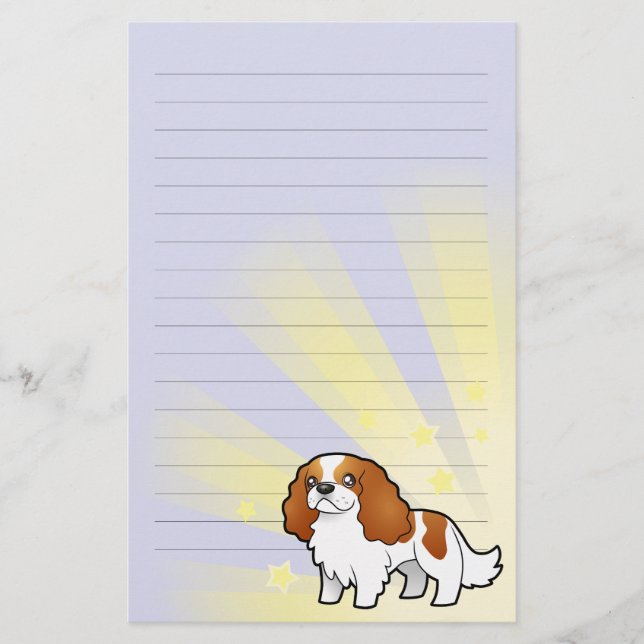 Papelaria Pouco Spaniel de rei descuidado Charles da estrela (Frente)