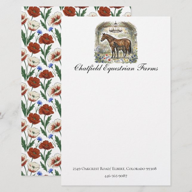 Papelaria Presente para Amante de Cavalos   (Frente/Verso)