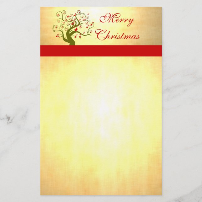 Papelaria Presentes e Convites para Árvores de Pássaros Cuto (Frente)