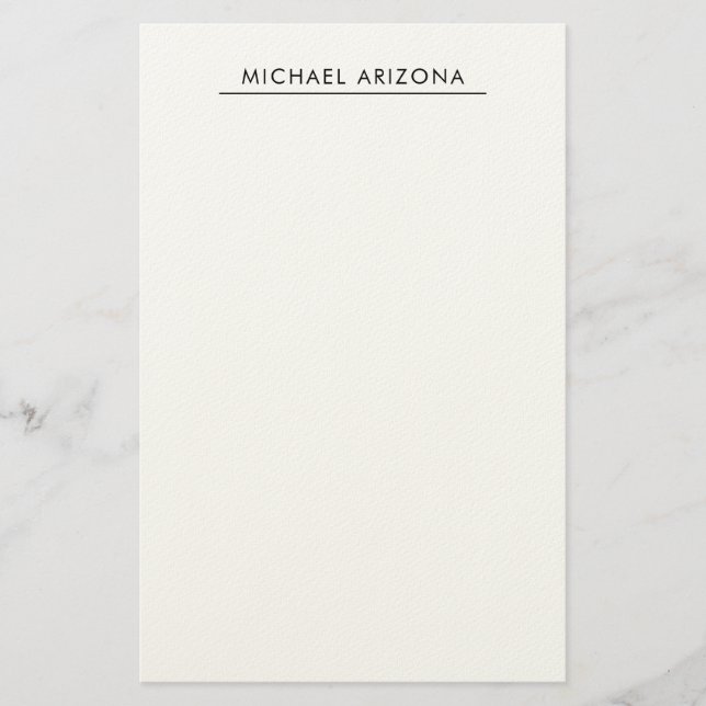 Papelaria Preto e Branco Minimalista Simples Moderno (Frente)