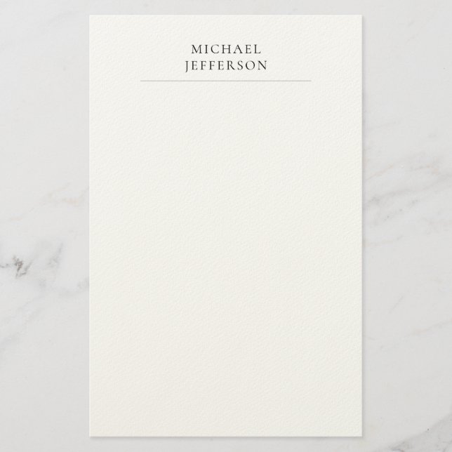 Papelaria Preto e Branco Minimalista Simples Moderno (Frente)