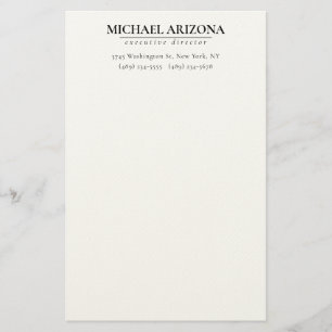 Papelaria Preto e Branco Minimalista Simples Plano