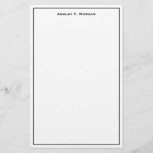 Papelaria Preto Simplicidade Personalizado Branco