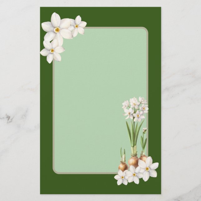Papelaria Primavera botânico verde (Frente)