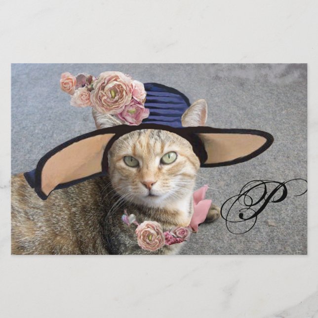 PAPELARIA PRINCESS TATUS/ELEGANT CAT,BIG DIVA HAT E ROSA (Frente)