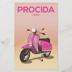 Papelaria Procida Itália patinete de férias de poster