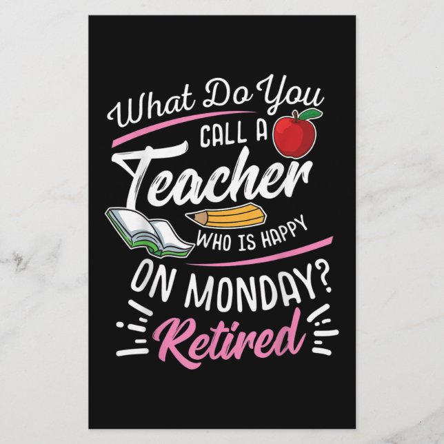 Papelaria Professor aposentado: professor aposentado feliz n (Frente)