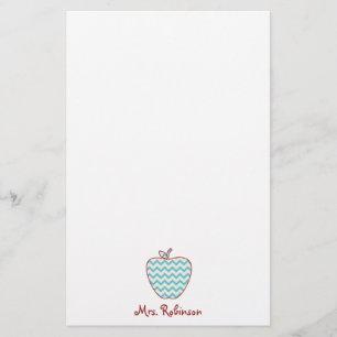 Papelaria Professor de Chevron Apple do Aqua