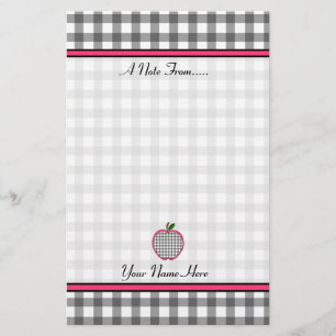 Papelaria Professor Stationery - Cinza de carvão Gingham Ap