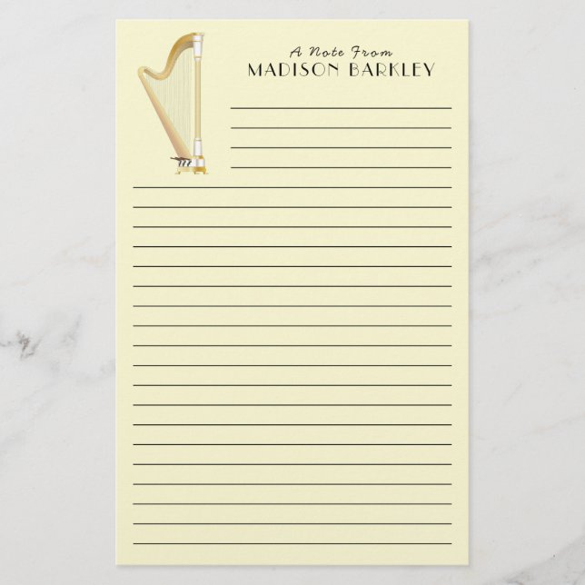 Papelaria Professora de Música Musical Harp (Frente)