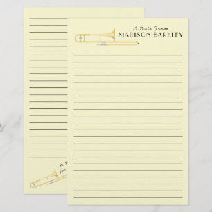 Papelaria Professora de Trombone Musical Stationery