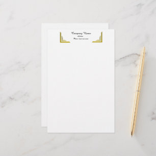 Papelaria Profissional com Borda de Canto Dourado 